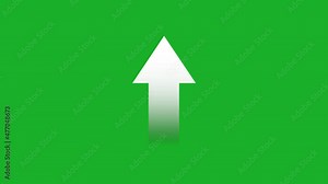 White arrow moving up on green screen. Stock Video