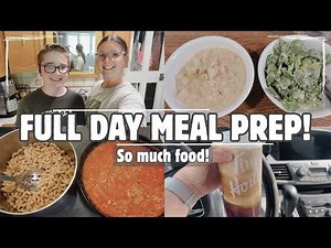 FOOD FOR A FAMILY OF 7! | FULL DAY MEAL PREP - breakfast, lunch, dinner