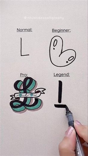 4 Ways to Write the Letter L #nhuandaocalligraphy