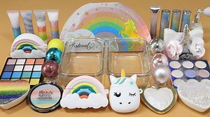 One of the best Satisfying Video | Unicorn Rainbow Slime | ASMR | Slime Smoothie | Mixing cute makeup into slime #makeup #unicorn #rainbow | Slime Slime