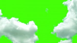 Clouds in the sky on a green screen
