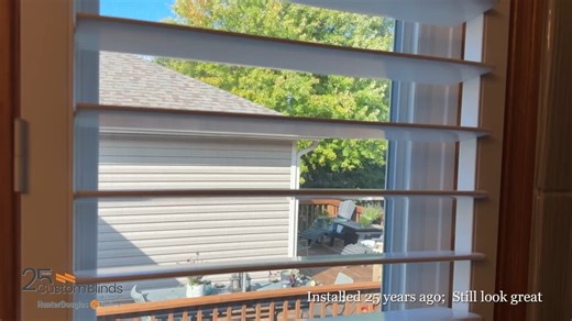 A look back that says it all  These Hunter Douglas shutters were installed 25 years ago — and they’re still as beautiful as the day they went in! #firstclients #hunterdouglas #shutters | Custom Blinds & Design | Facebook