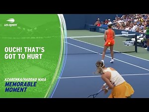 Azarenka Accidently Smashes Ball at Doubles Partner! | 2023 US Open