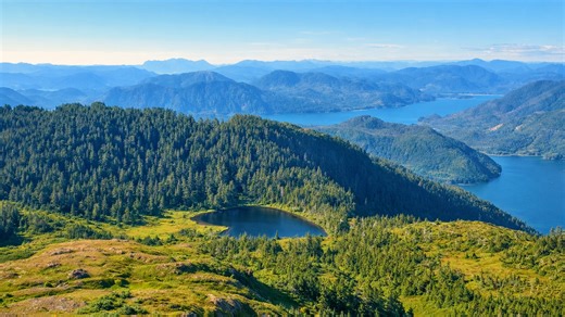 Vast mountain landscapes inside Tongass National Forest