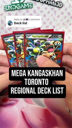 Replying to @👻👾 Mega Kangaskhan ex put in WORK 😤🔥 This deck took me to 4-3-1 at the 2026 Pokémon Regional Championships in Toronto 🇨🇦 What do you think of this list? Would you run it? Sponsored by ENDGAME Sleeves, use code ASTRO to save 10% on endgametcg.ca ❤️ All my products are here! Visit my website astroprints3d.com to shop now! 😎 #pokemontcg #pokemondecklist #pokemon #pokemonregional #ptcg