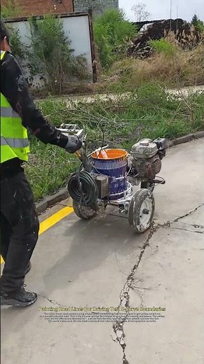 Painting Yellow Solid Lines On Curved Pavement For Chinese Driving License S-Curve Test Boundaries