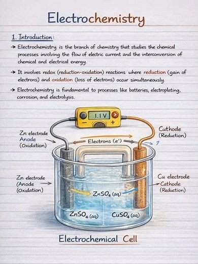 Electrochemistry Complete Notes ⚡ | JEE NEET 2026 | Redox Reactions, Nernst Equation