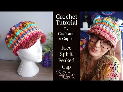 Free Spirit Peaked Cap Crochet Tutorial - Full Length, 2 sizes available, Crochet Hat Tutorial,