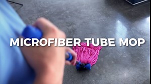 Large Microfiber Tube Mop with Stainless Steel Handle | Industrial Wet Mop | Absorbent and Durable with Great Cleaning Power (Blue)