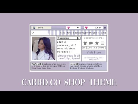 carrd.co shop theme | phone tutorial ♡︎