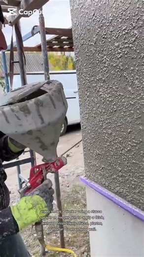 hopper gun to apply a thick, textured finish#shortsfeed