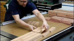 This is a process that I've done hundreds of times. Taking rough cut lumber, making it perfectly flat, square, and true. Cutting some very accurate angles. Taking the time to individually arrange each and every piece for the best grain match. Taping all of the staves together. Then there's the satisfying moment when the flat pieces of lumber magically curl up into a perfect cylinder. It always feels like a miracle when that last seam comes together perfectly flush and you see the shell take form