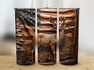 Deer Tumbler Wrap | Deer Tumbler PNG | American Tumbler Design | 20 Oz 3D Hunting Sublimation Design | Digital Download - Etsy