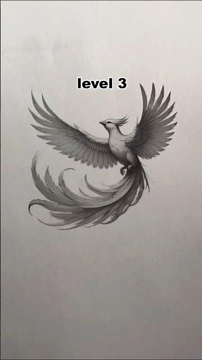 6 Levels of phoenix Drawing #howtodraw #drawingtutorials #artchallenge #creativedrawing #shorts #art