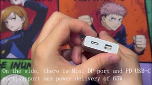 USB C to Mini DisplayPort Adapter 4K@60Hz, USB Type-C/Thunderbolt 3/4 to MDP/Mini DP Converter with PD 65W Charging Port & 2 USB 2.0 Port, Ideal for MacBook Pro, Not for Any Apple Cinema Display