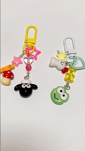 樹脂粘土🐸#樹脂粘土 #ハンドメイド #キーホルダー #ひつじのショーン #けろけろけろっぴ