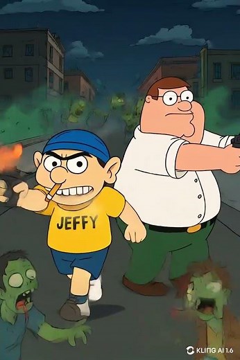 Surviving the Zombie Apocalypse with Peter Griffin & Jeffy#PeterGriffin #Jeffy #FamilyGuy #SML