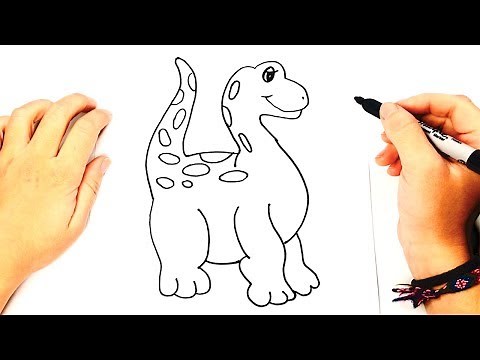 Cómo dibujar un Dinosaurio para niños | Dibujo de Dinosaurio paso a paso