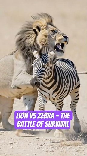 Lion vs Zebra – The Battle of Survival | Savanna Showdown: Lion Attacks Zebra | Fight Against a Lion