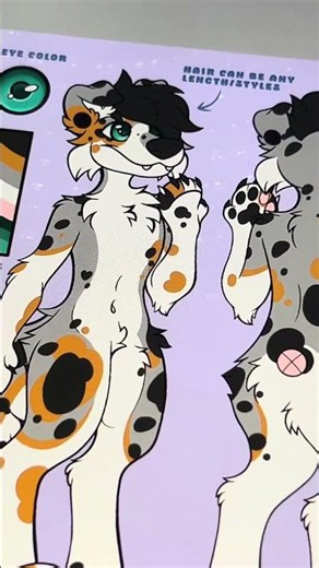 Fursona Reference Sheet, Blue 2026 #furry #fursona #furries