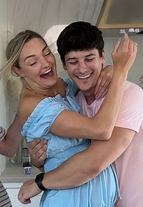 Amazing cake gender reveal for this couple and their friends! | Adley Reacts