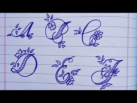 “Beautiful Floral Alphabet Drawing 🌸 | Easy A B C D E F Letter Design writing Tutorial”