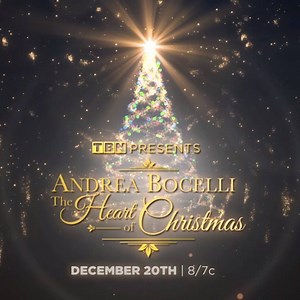 Set an alert now to watch TBN's special presentation of "Andrea Bocelli: The Heart of Christmas" on December 20th at 8pm ET! Tune-in (bit.ly/FIND_TBN) or watch it in live streaming on TBN's Facebook page | Andrea Bocelli