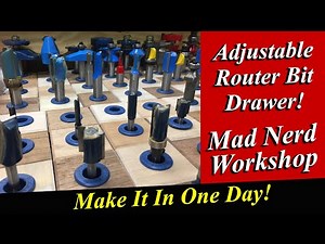 Adjustable router bit holder for any drawer, Make it in one day!