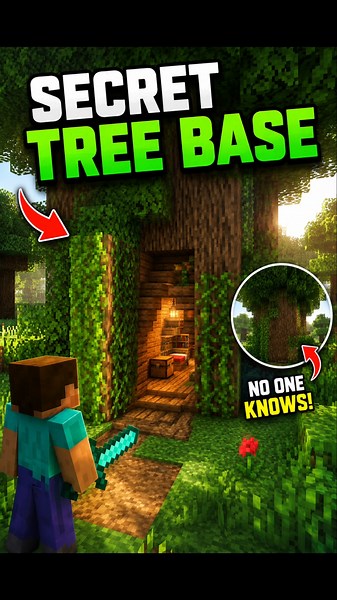 Secret Tree Base 🌳🤫 | Hidden Minecraft Base!🔥