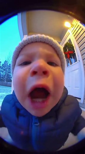 This baby is DONE with waiting 😂❄️💗 #funny #baby #doorbell #cute #viral