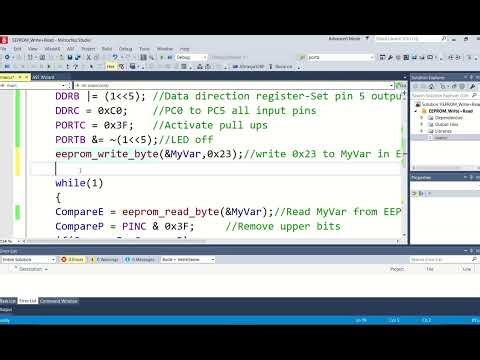 Video 2-AVR EEPROM read and write using using the header file (EEPROM.h) in AtMega328P
