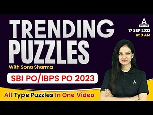Reasoning Puzzles for Bank Exam | SBI PO 2023 | IBPS PO 2023 | By Sona Sharma
