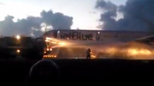 JetBlue Flight Evacuated After Engine Fire