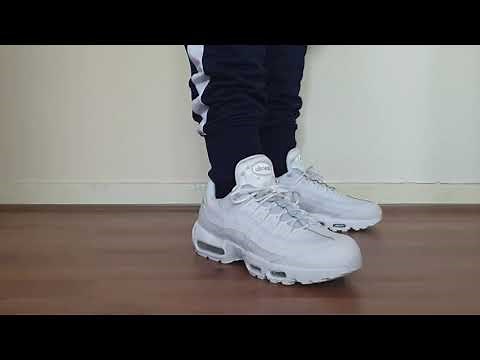 Nike Air Max 95 Essential Triple White - On Foot