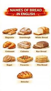 🍞📚TYPES OF BREAD IN ENGLISH | BREAD VOCABULARY #education #english #bread