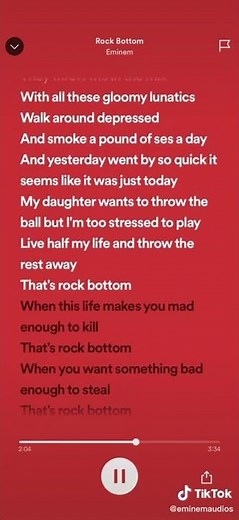 Eminem - Rock Bottom (lyrics)