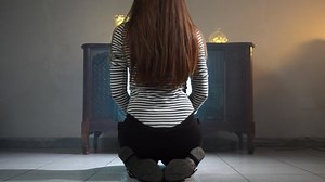 Back View Sitting Girl On Floor Stock Footage Video (100% Royalty-free) 1043422279 | Shutterstock