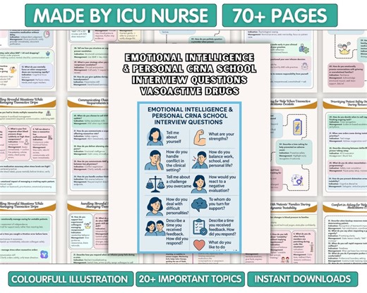 CRNA School Prep Clinical Interview Questions: Vasoactive Drugs NEW 70  Pages, 10  Topics (digital Downloads) - Etsy