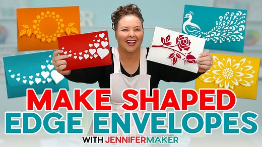 6K views · 63 reactions | Want an upgrade to one of our most popular crafts?  Try making shaped-edge envelopes to go with our popular shaped-edge cards! I love to make cards and always get asked what envelope I use. I created these shaped-edge envelopes to go hand in hand with the card designs. They would look awesome with any card or note! They are so pretty! Get the tutorial and designs in my FREE Library on my blog! ❤️ Design #640 | JenniferMaker.com | Facebook