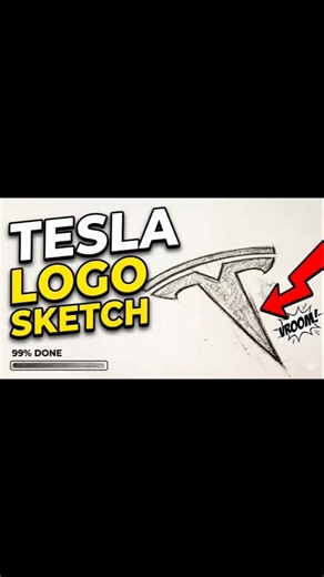 How to Draw the Tesla Logo: Freehand Pencil Sketch Challenge #teslacar
