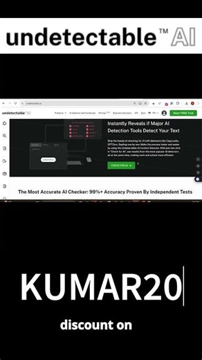 Undetectable AI Promo Code KUMAR20 – Humanize AI Text & Save Big (2026)