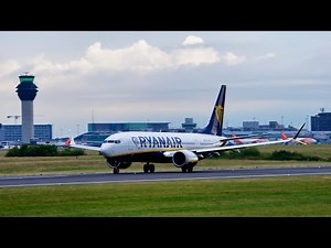 Ryanair Boeing 737 MAX 8-200 takeoff MAnchester Airport