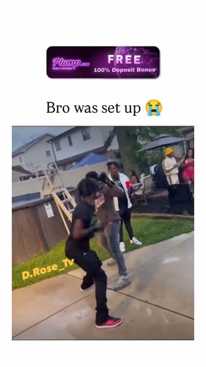 Universal Club on Instagram: "The Instagram reel shares a 16-second clip from D.Rose TV depicting an impromptu backyard boxing match in a suburban setting, where one fighter is swiftly overwhelmed by punches, prompting the caption "Bro was set up " to highlight the apparent ambush for comedic effect. Filmed amid spectators on grass near residential fences, the video captures raw amateur action without gloves or rules, reflecting a trend in social media content that celebrates unscripted urban at