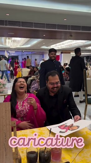 Caricature Artist Drawing Surprise Reactions