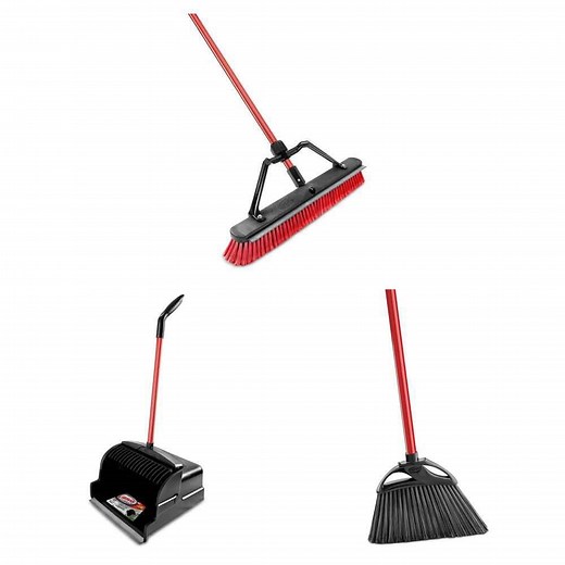 Libman 24 in. Multi-Surface Squeegee Push Broom, 16 in. Scoop Dustpan and 11 in. Angle Broom Combo - The Home Depot
