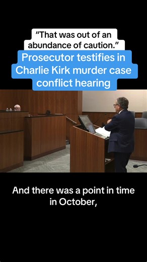 The top prosecutor in Utah County, Utah, testified in an evidentiary hearing on Friday about a disqualification motion brought by the attorneys representing the man accused of murdering conservative activist Charlie Kirk. Tyler Robinson's lawyers want the Utah County Attorney's Office disqualified from the case because the daughter of a prosecutor on the executive team attended the Sept. 10 event at Utah Valley University where Kirk was fatally shot. Jeffrey S. Gray was with the prosecutor, who 