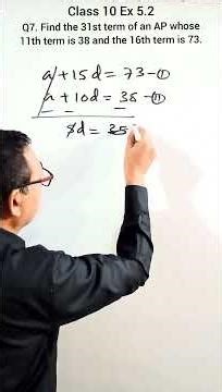 Find 31st Term in Seconds | Arithmetic Progressions | Easy Method | Class 10 Math Q7 Ex 5.2 NCERT