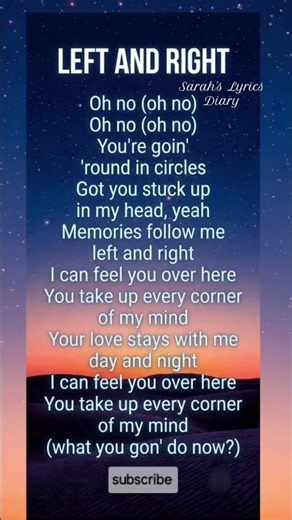 Left and Right lyrics - Charlie Puth , Jungkook#jk#jungkook#charlieputh#viral#lyrics#songs#english