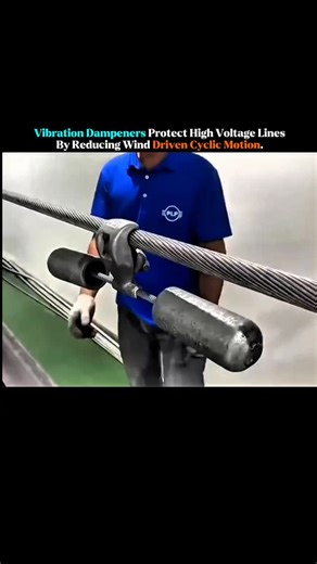 Fact Bull on Instagram: "Vibration dampeners protect overhead conductors by reducing wind-driven vibrations that cause fatigue and potential failure. They work by absorbing the vibrational energy and spreading it along a longer section of the conductor, which lowers stress, prevents cracks from forming, and improves grid stability by keeping the conductors strong over time."