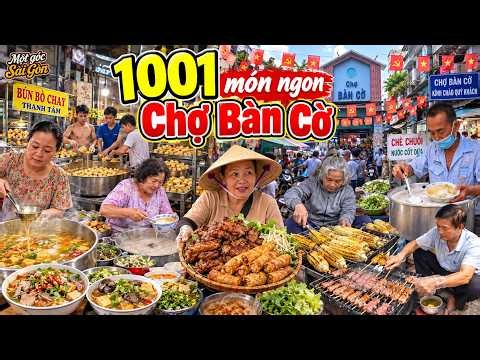 BÚN THỊT NƯỚNG, CHÈ CHUỐI và ê hề món ngon bán trên 30 năm trong Chợ Bàn Cờ
